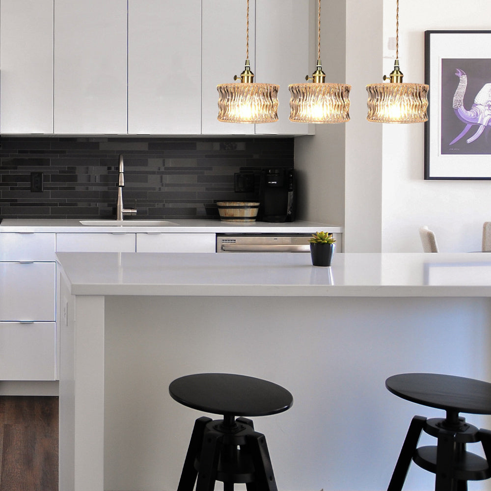 Modern Glass Shade Pendant Fixture - Classy Light for Dining Living