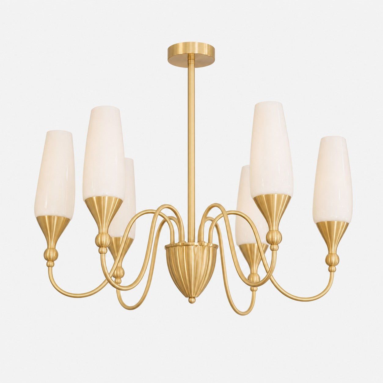 French Copper and Glass Chandelier for Dining Room