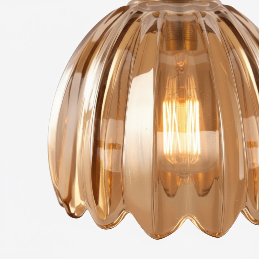 Blossix Elegant Art Pendant Lamp - Glass Flower Shade Design for Living or Dining Room N24
