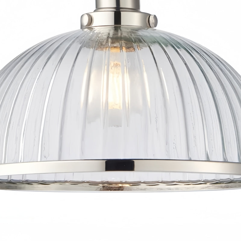 Novera Ribbed Glass Stylish Modern Pendant Lamp for Bedroom and Dining Area