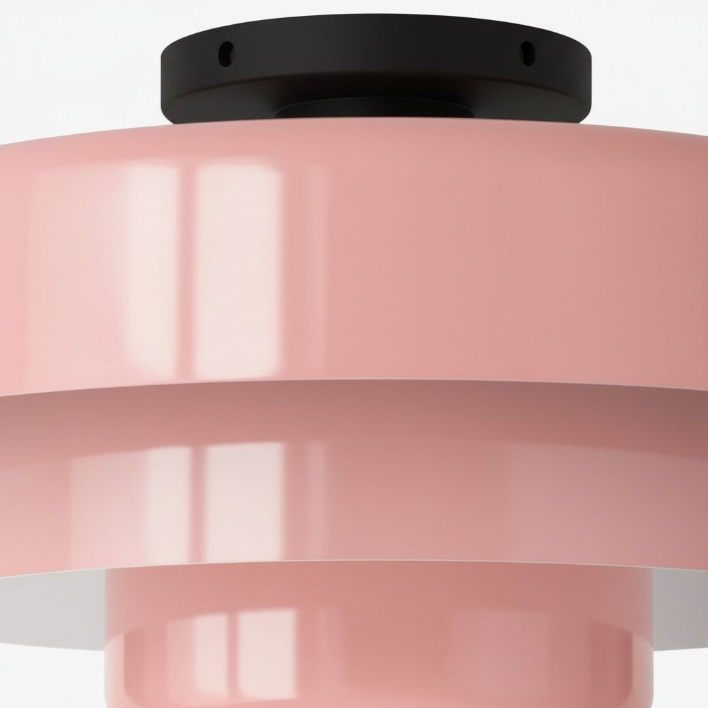Veleora Bauhaus Three-Tier Colorful Round Macaron Ceiling Lamp - Modern Metal Design for Living Rooms