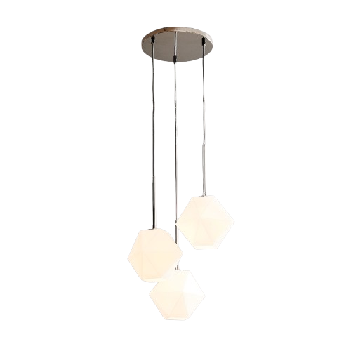Talvior Sculptural Lighting - 3-Light Faceted Chandelier in Versatile Finishes | Explore Collection