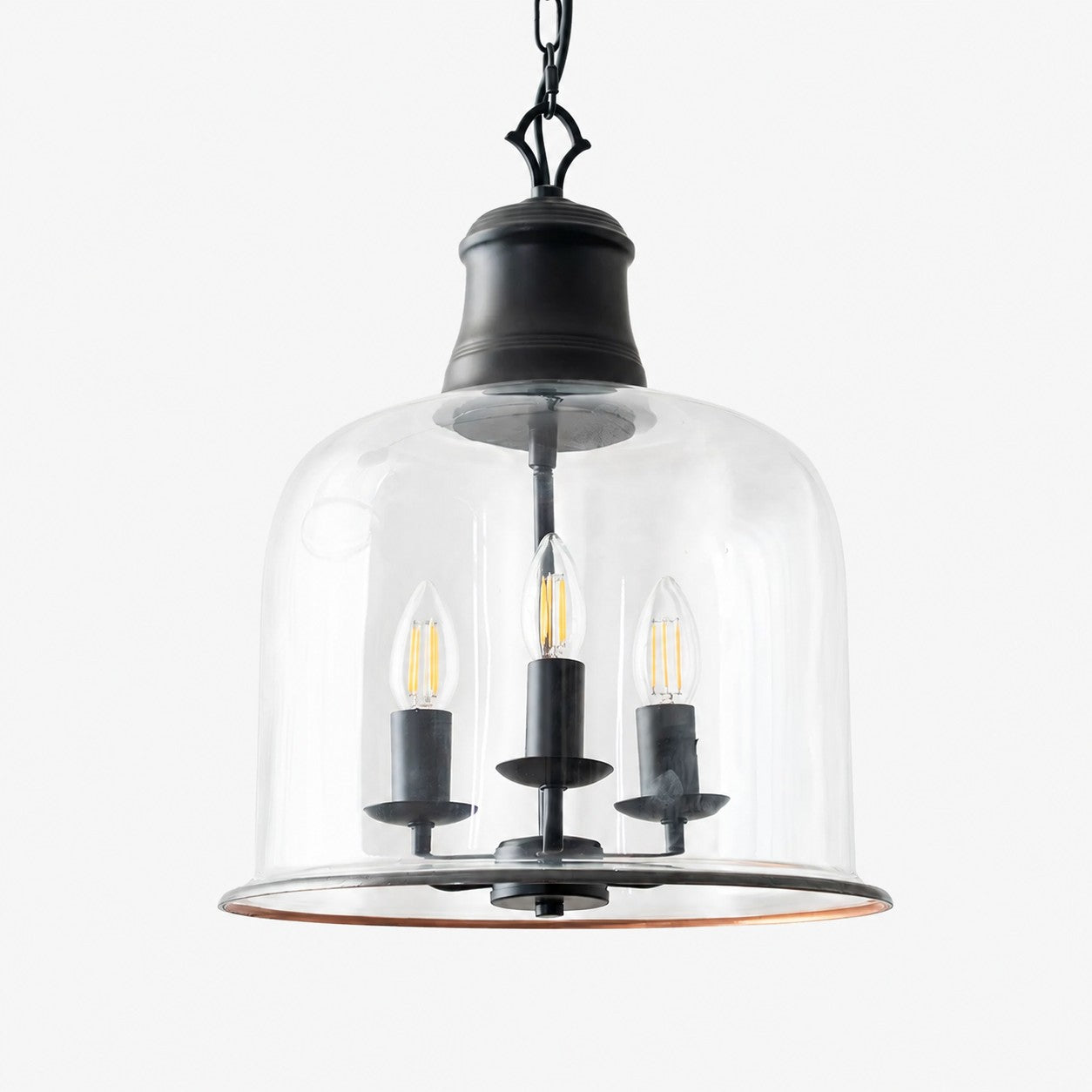 Vintage Glass Metal Pendant Light