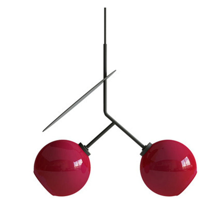 Postmodern Double Pendant Lamp - Cherry Design with Dual Lighting