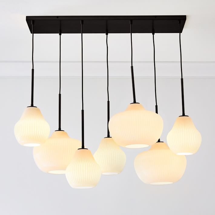 Rivrona Contemporary 7-Light Chandelier - Modern Glass Lighting for Dining Rooms