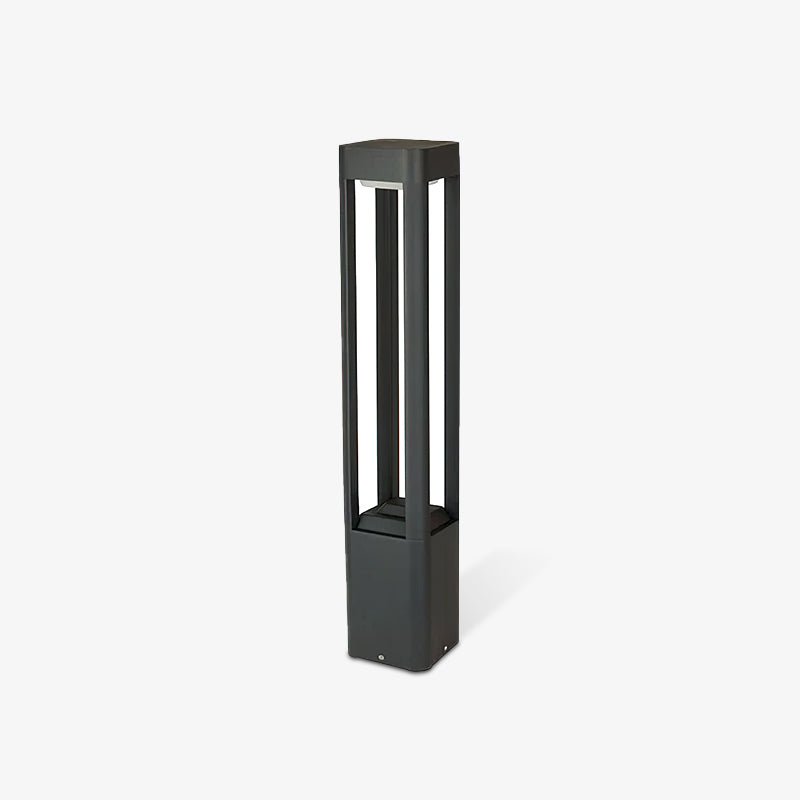 Rectangular Garden Bollard Light - Modern LED Lamp for Pathway