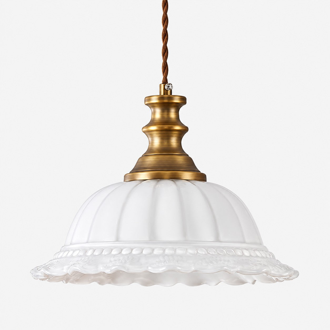 Vintage Fluted Glass Pendant Light for Kitchen & Dining