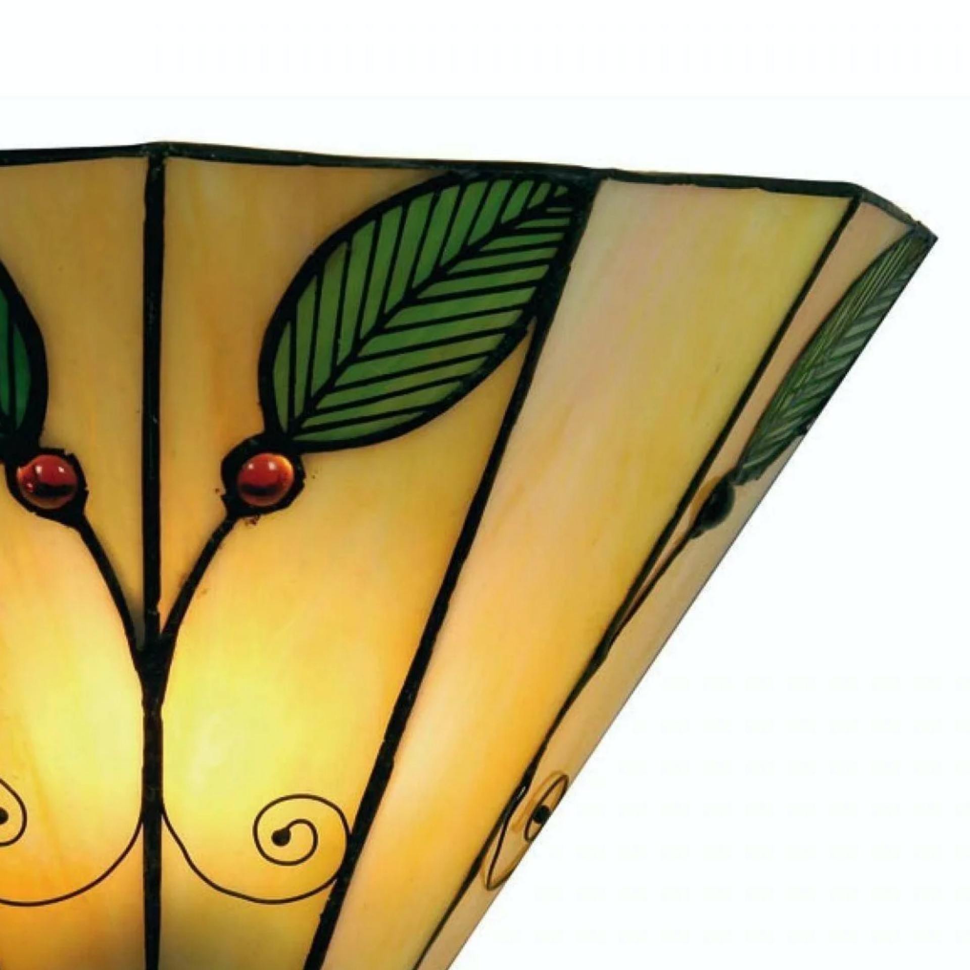 TiffStar Tiffany Wandleuchte im Jugendstil mit Blattmotiv – Vintage-inspirierte Akzentbeleuchtung für Flur und Wohnzimmer