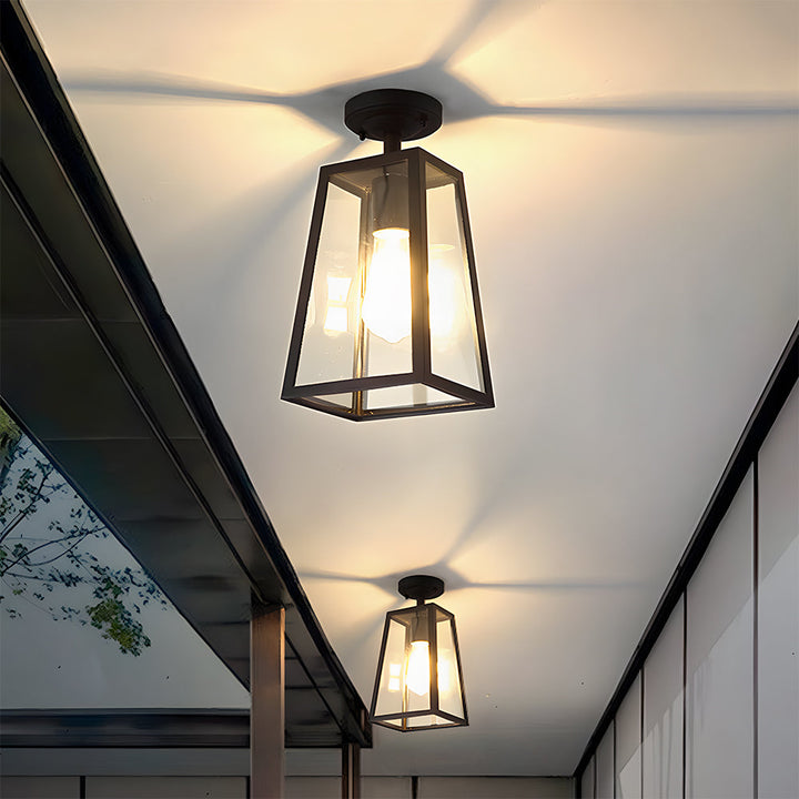 Weatherproof Ceiling Light - IP65 Vintage Black Outdoor Fixture