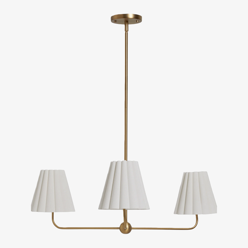 Ruffmeto Ruffled Shade Metal Frame Chandelier for Dining, Entry and Living Room