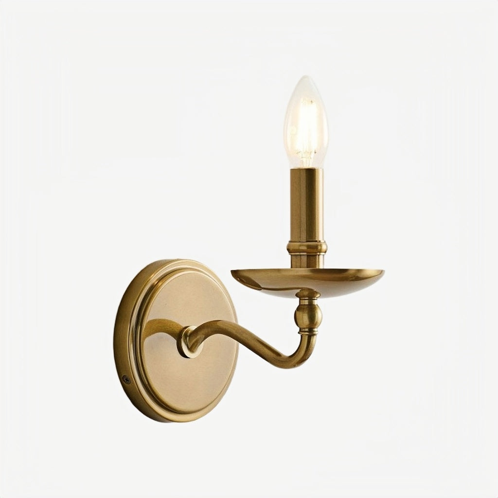Tela Classic Iron Candle-Arm Wall Sconce – Rustic Metal Single or Double Fixture for Hallway and Dining