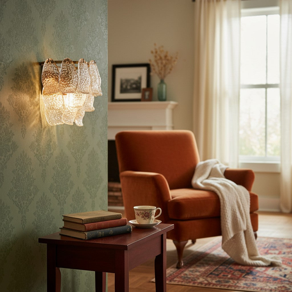 Lumvey Tiered Glass Sconce — Art Deco Wall Light for Bathroom and Hallway