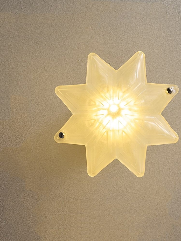 Art Deco Star Ceiling Lamp - Frosted Glass Fixture for Hallway & Entryway - Astris Ceres