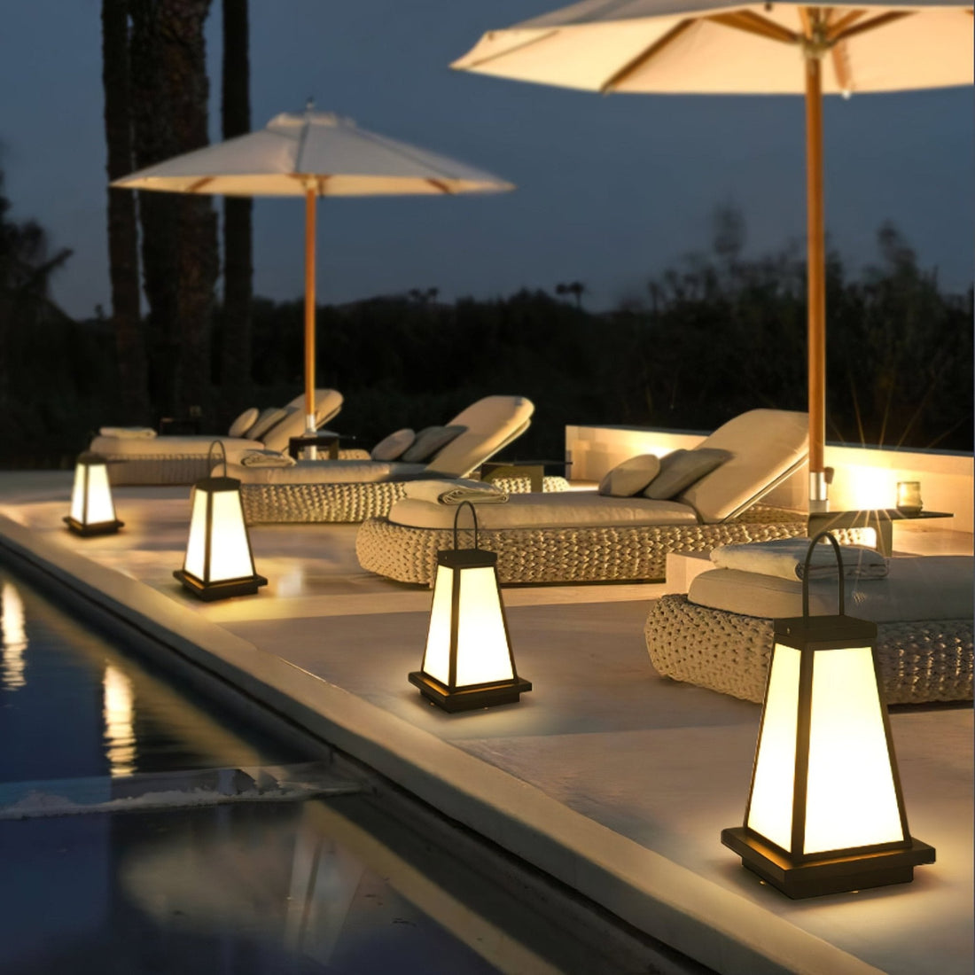 Tragbare Außenlampe – Gartenfertig – Dezente Anmut