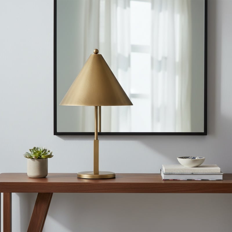 Aurcyl Tischleuchte – Elegante, konische Metall-Tischleuchte im Vintage-Stil für das Wohnzimmer