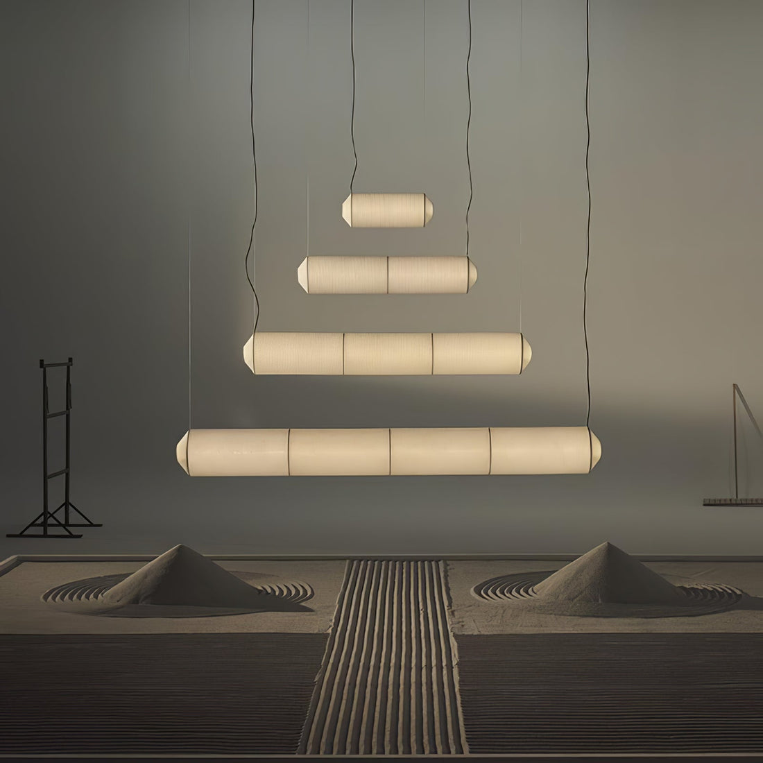 Hängelampe aus Maulbeerseide – Warme LED-Beleuchtung für Wohnzimmer