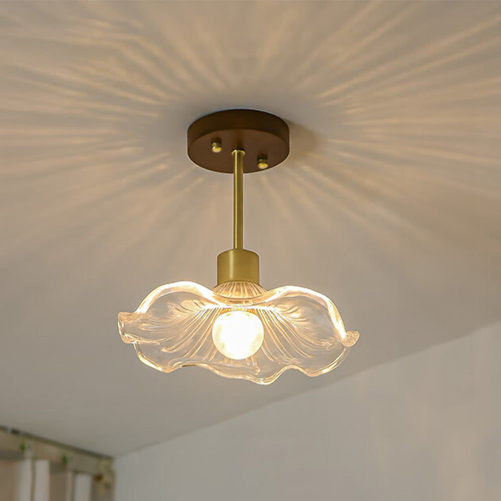 Flower Glass Ceiling Light - Elegant Floral Hallway Lighting