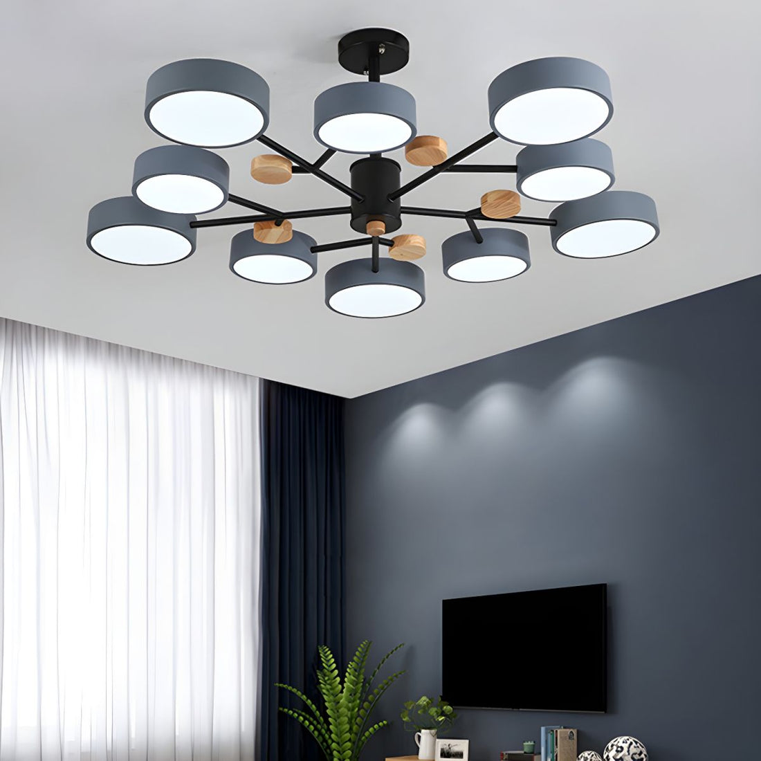Modern Acrylic Chandelier - Multiple Lamp Heads Lamp for Living Room