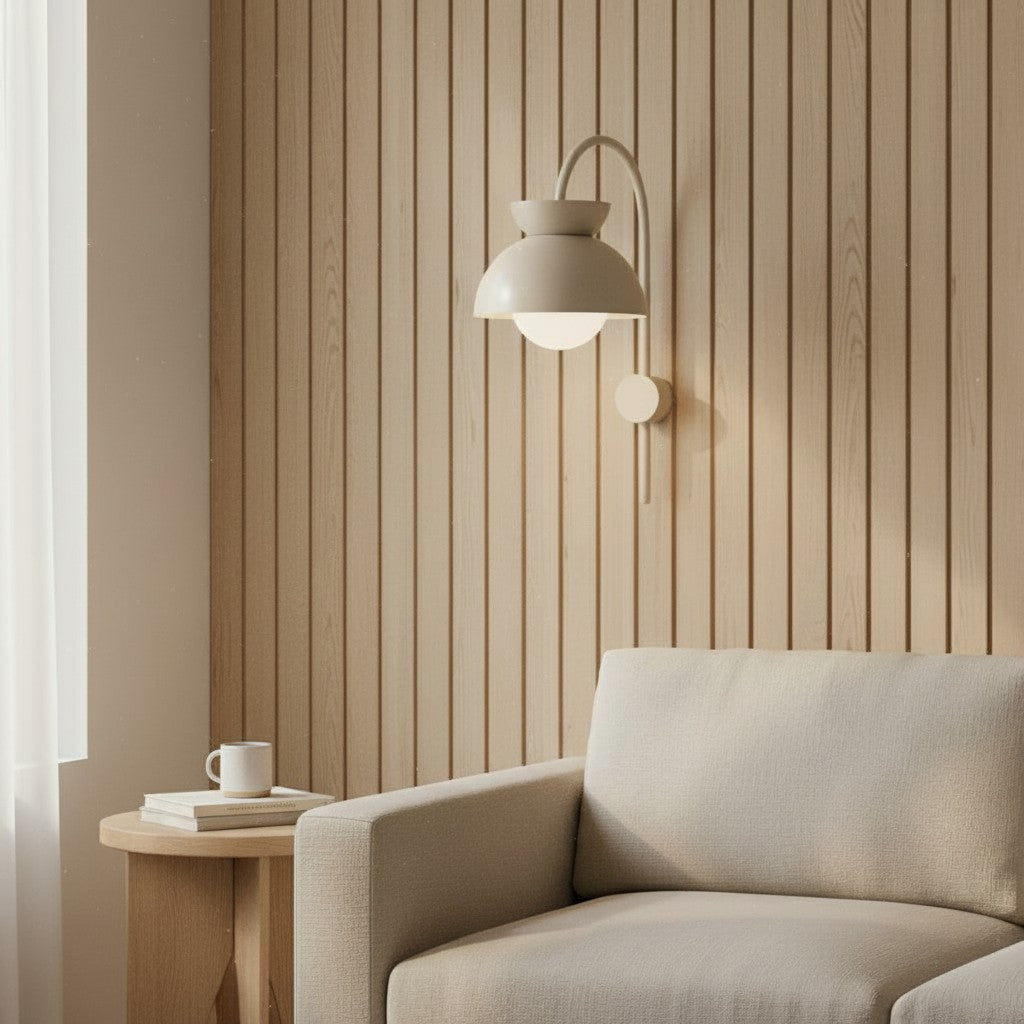 Aurelia Wall Lamp with Tiered Dome Design in Modern Metal for Bedroom or Hallway