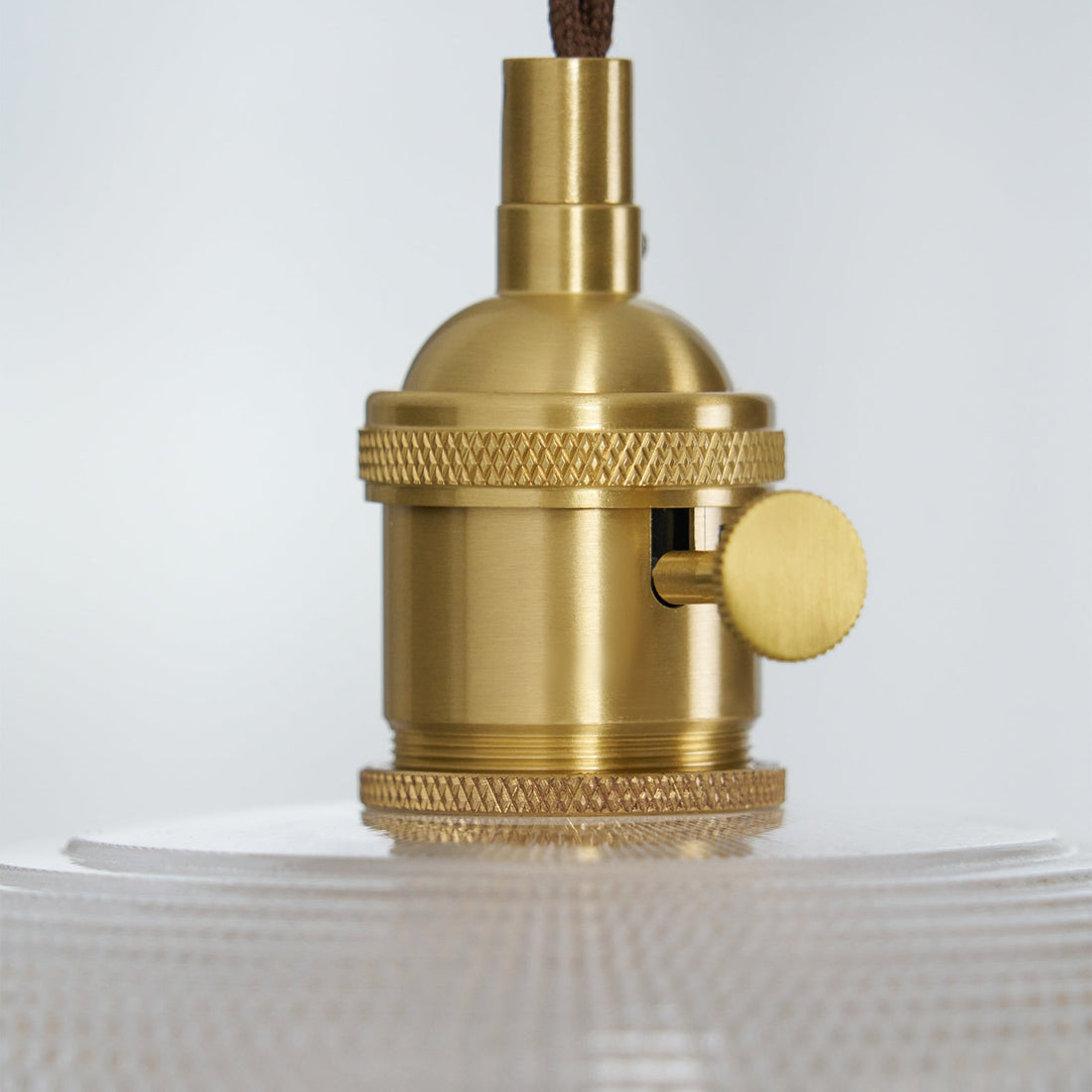 Polished Brass Domed Glass Plug-In Pendant