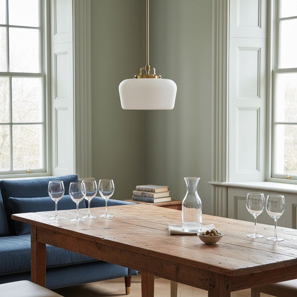 Lirra Opal Glass Pendant Light - Modern Adjustable Metal Drop for Kitchen and Dining