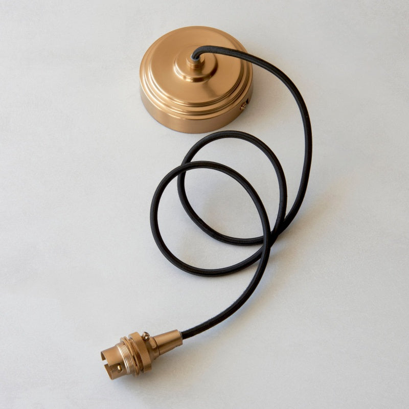 Plaitar Modern Brass Pendant Light - Minimalist Ceiling Fixture with Braided Cord for Hallways