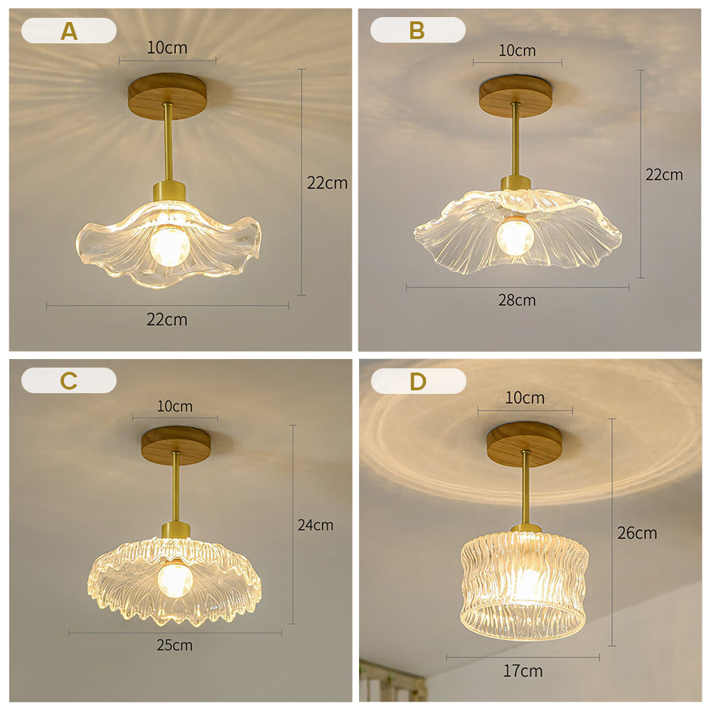 Flower Glass Ceiling Light - Elegant Floral Hallway Lighting