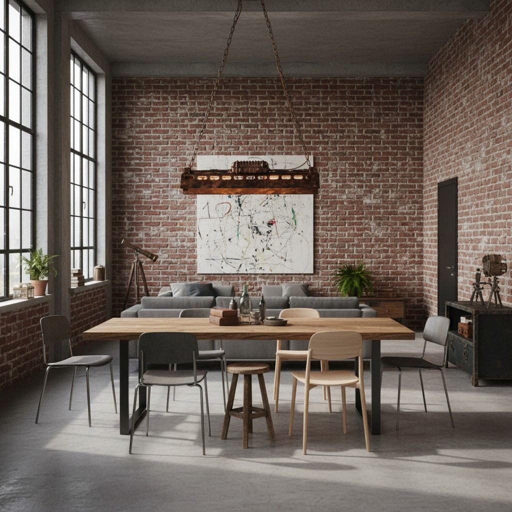 Industrax Steampunk  Linear Chandelier - Vintage Metal Frame Lighting for Dining or Living Room