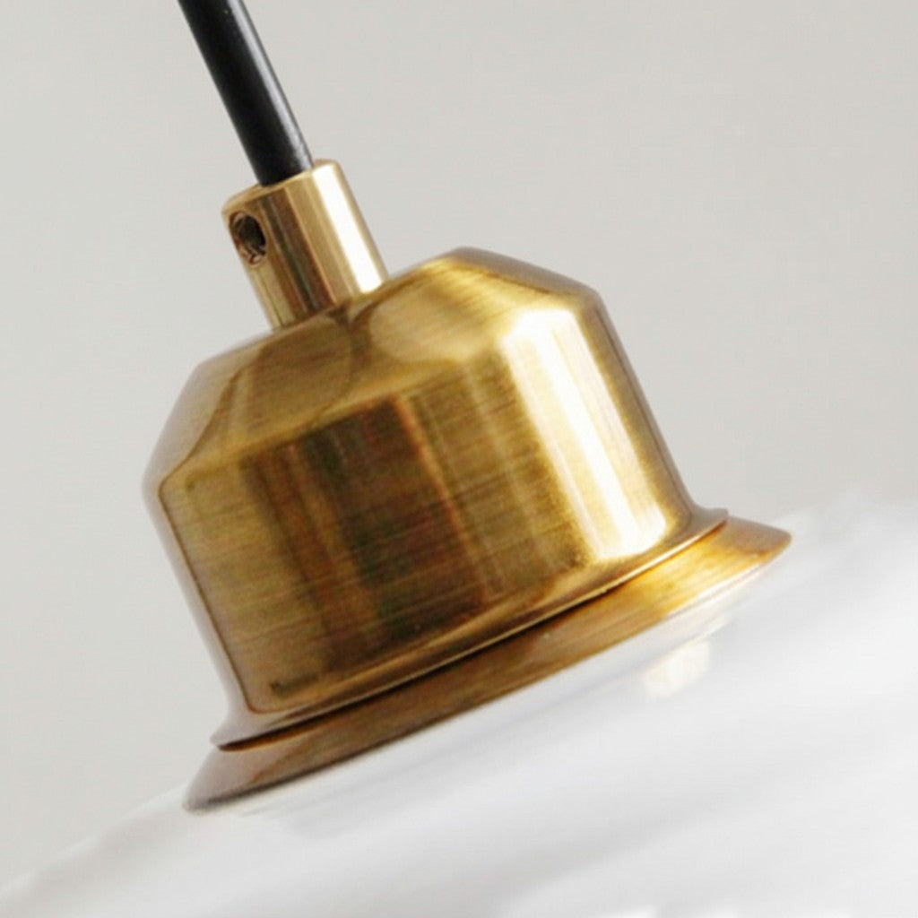 Opalisse Milk Glass Dome Pendant Lamp - Art Deco Pendant Light for Dining Room