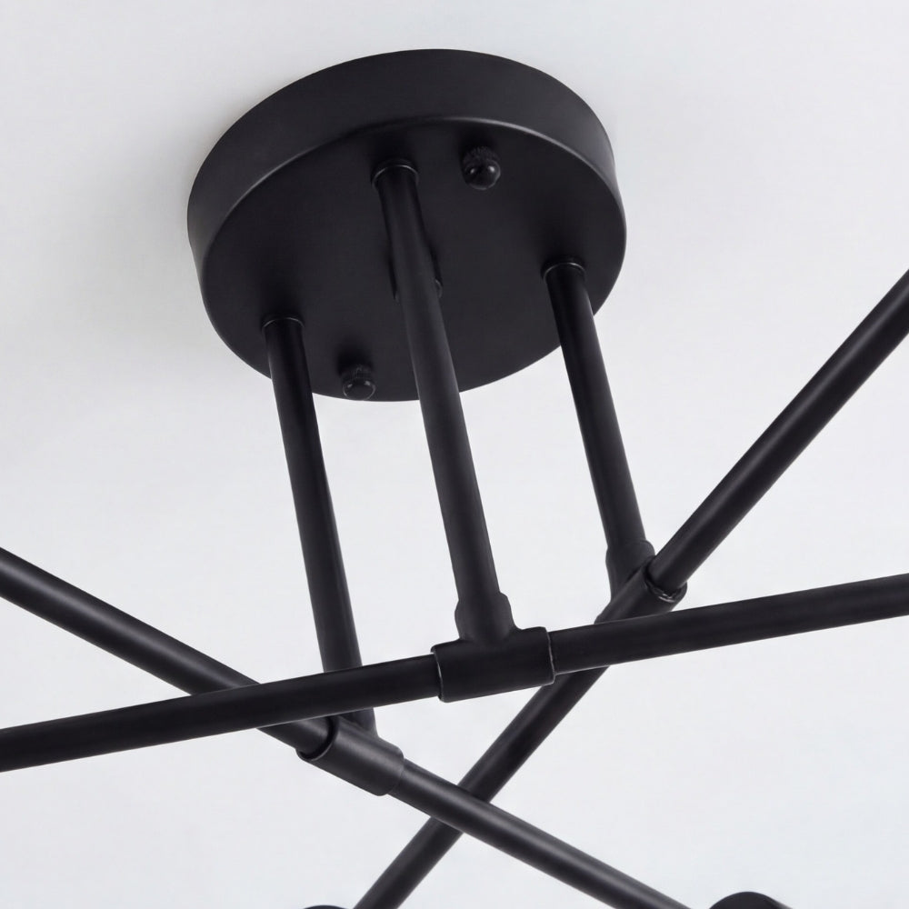 Nordivela Contemporary Semi‑Flush Ceiling Lamp - Sleek Metal Multi Arm Fixture for Home Interiors