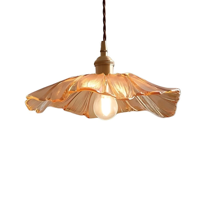 Nordische Lotus-Pendelleuchte aus klarem Glas