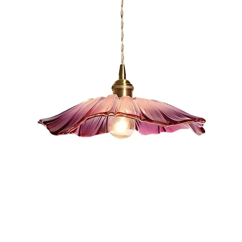 Nordische Lotus-Pendelleuchte aus klarem Glas