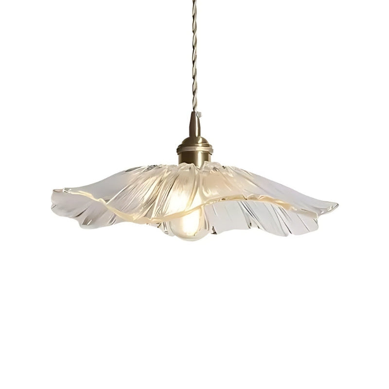 Nordische Lotus-Pendelleuchte aus klarem Glas