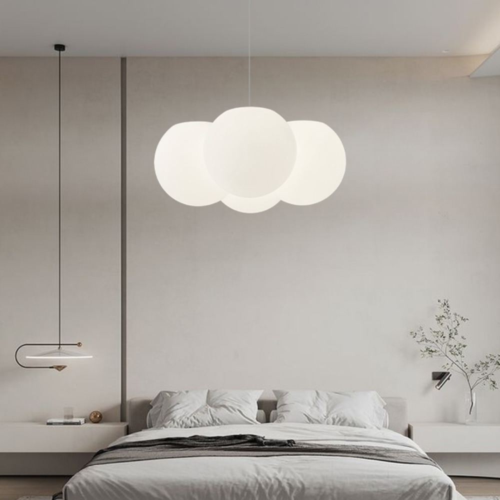 Nordic Cloud Ball Ceiling Light - Warm LED Glow for Cozy Bedroom