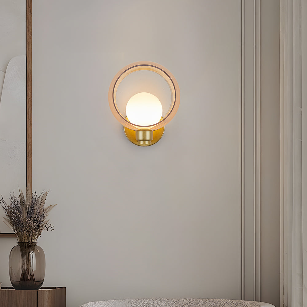 Round Glass Wall Sconce - Modern Living Room Lighting Contemporary
