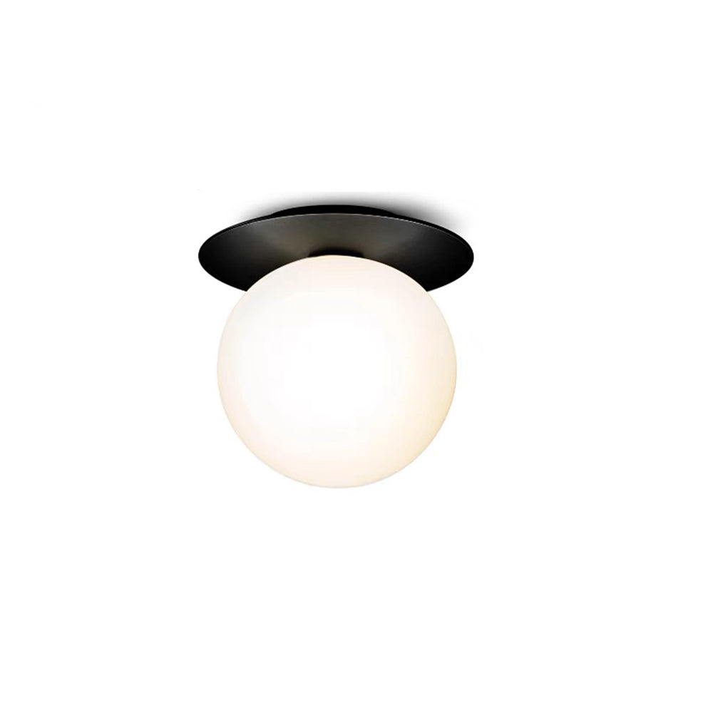 Glass Orb Ceiling Light - Modern Metal Ball Ceiling Lamp for Hallway