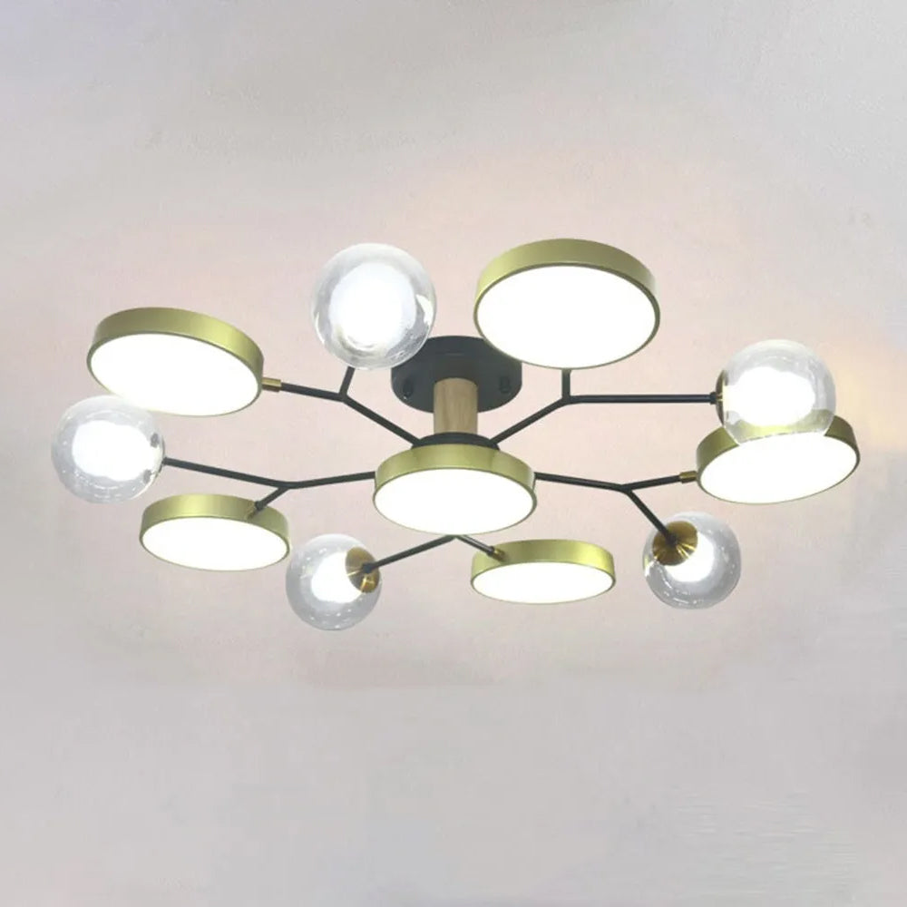 Branch LED Acrylic Ceiling Lamp - Creative Disc Design for Living Room