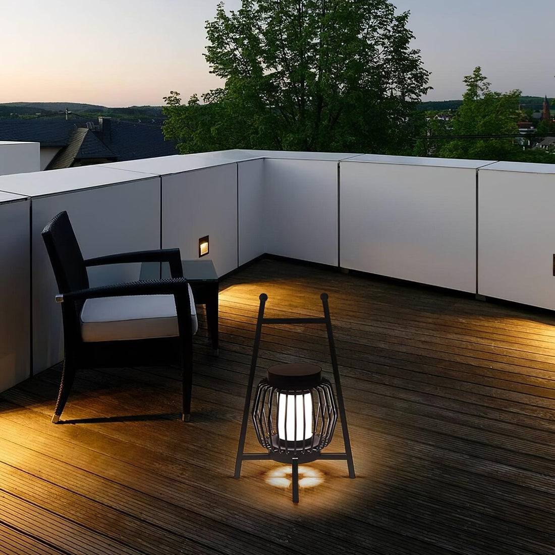 Tischlampe aus Edelstahl für den Außenbereich – gemütliche, langlebige Lampe für den Garten