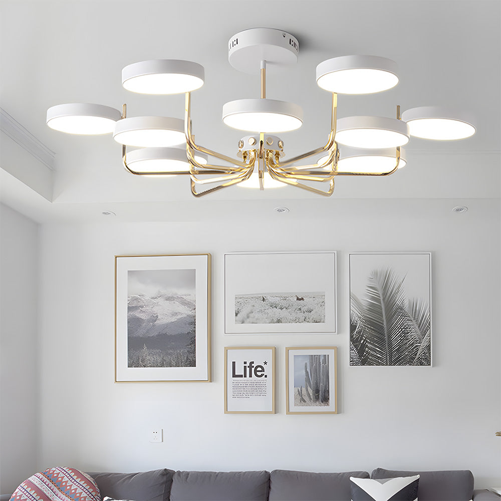 Disc Branch Iron Ceiling Lamp - Nordic Creative Light for Living Room