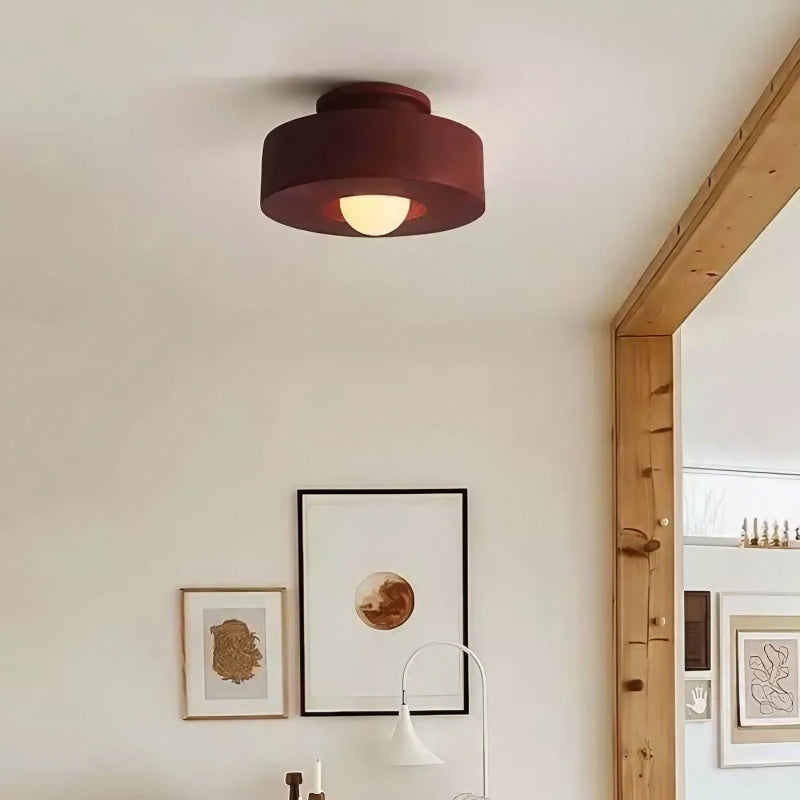 Runde Deckenleuchte Morandi aus Kunstharz zur bündigen Montage