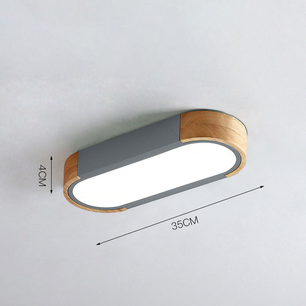 Minimalist Hallway Ceiling Light – Wood & Metal Modern Fixture