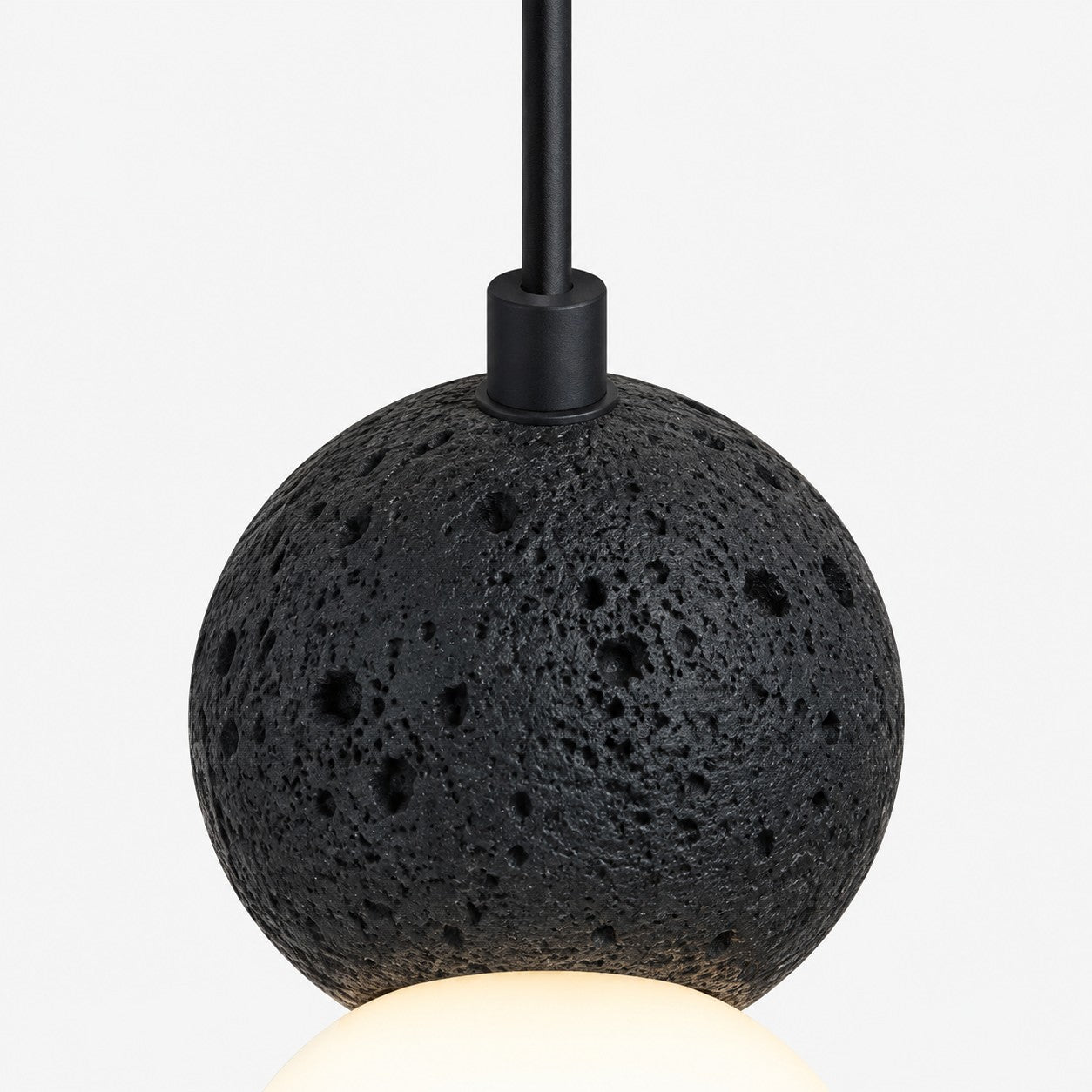 Textured Stone And Glass Plug-In Swag Pendant