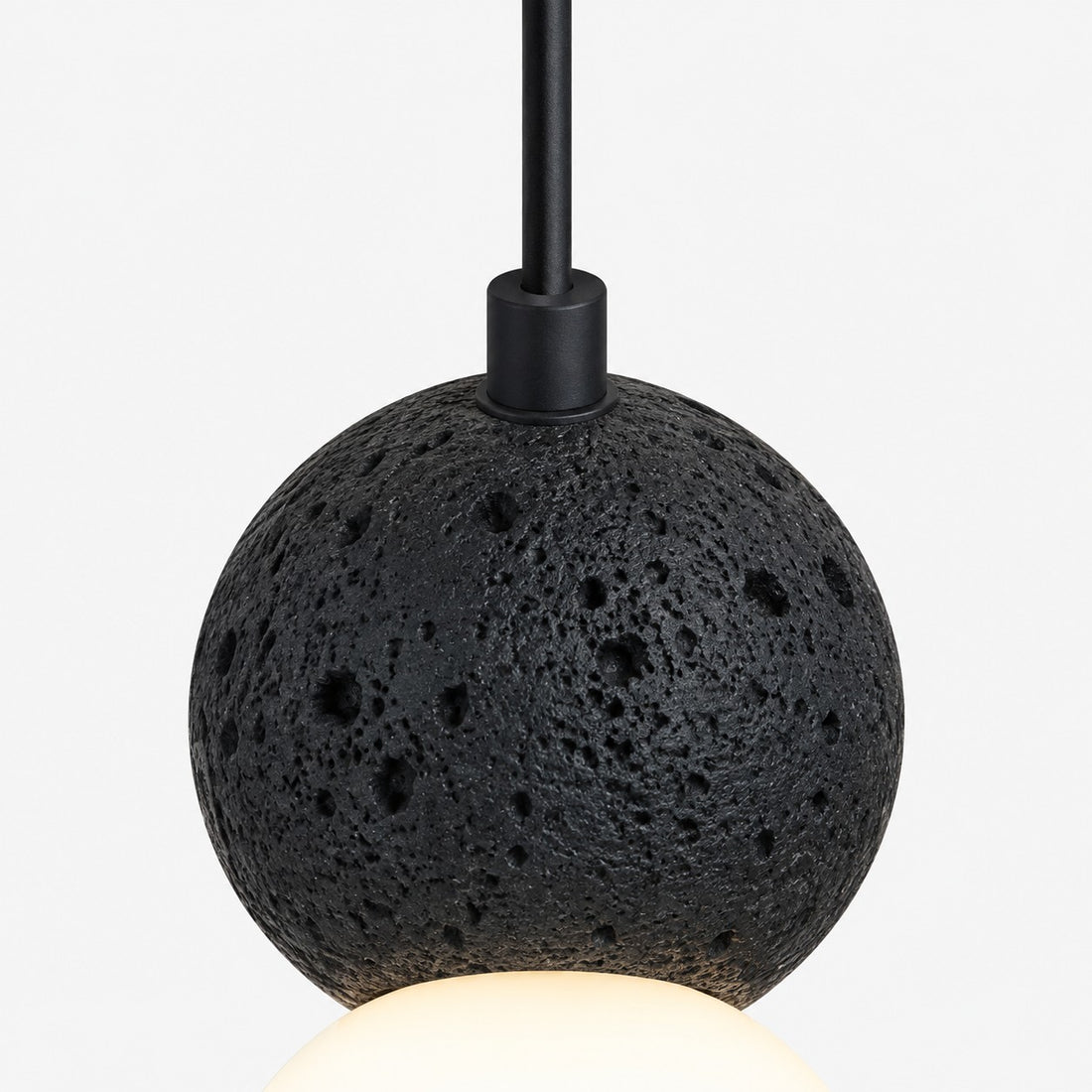 Textured Stone And Glass Plug-In Swag Pendant