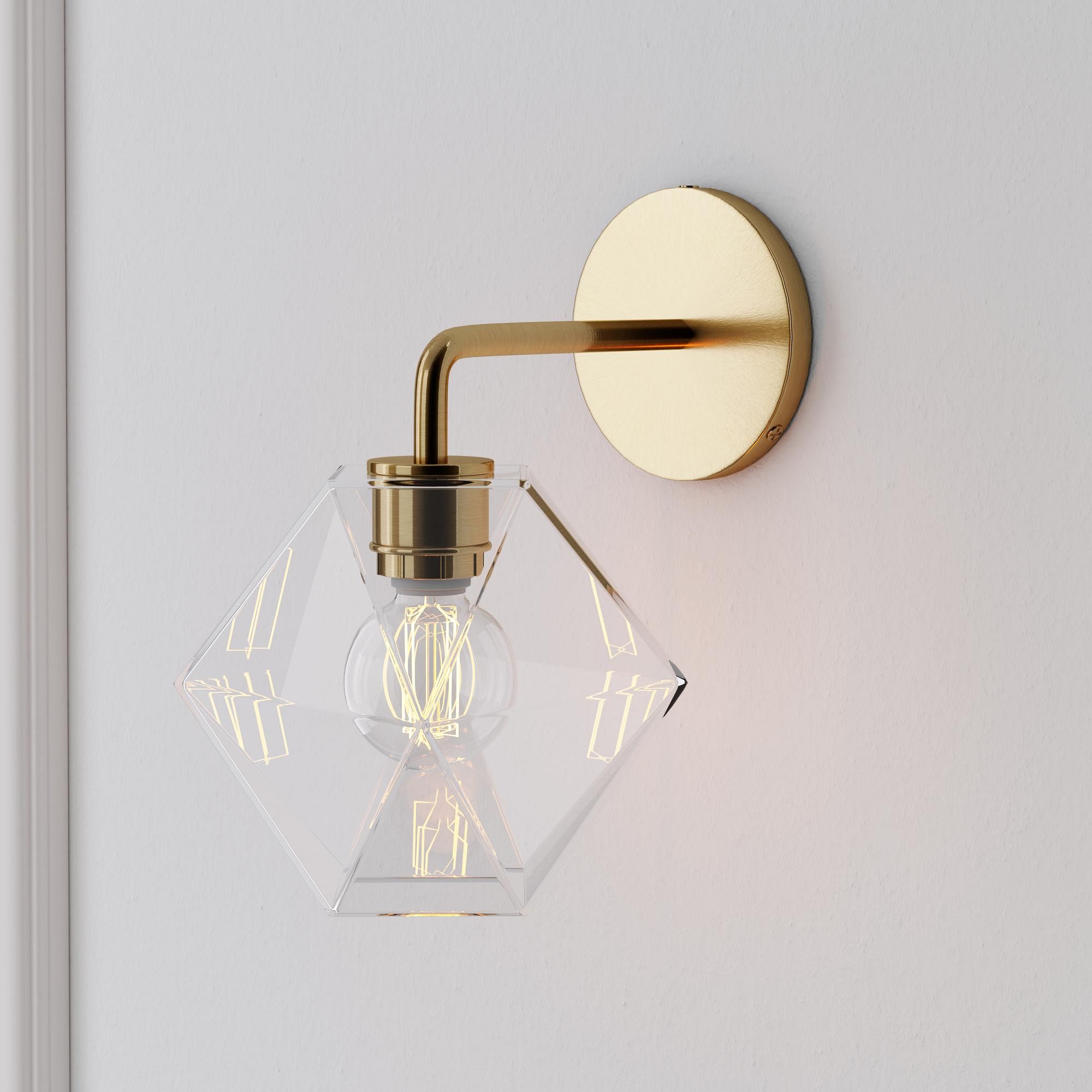 Talvior Geometric Modern Bathroom Sconce - Faceted Shade Light in Luxe Finishes