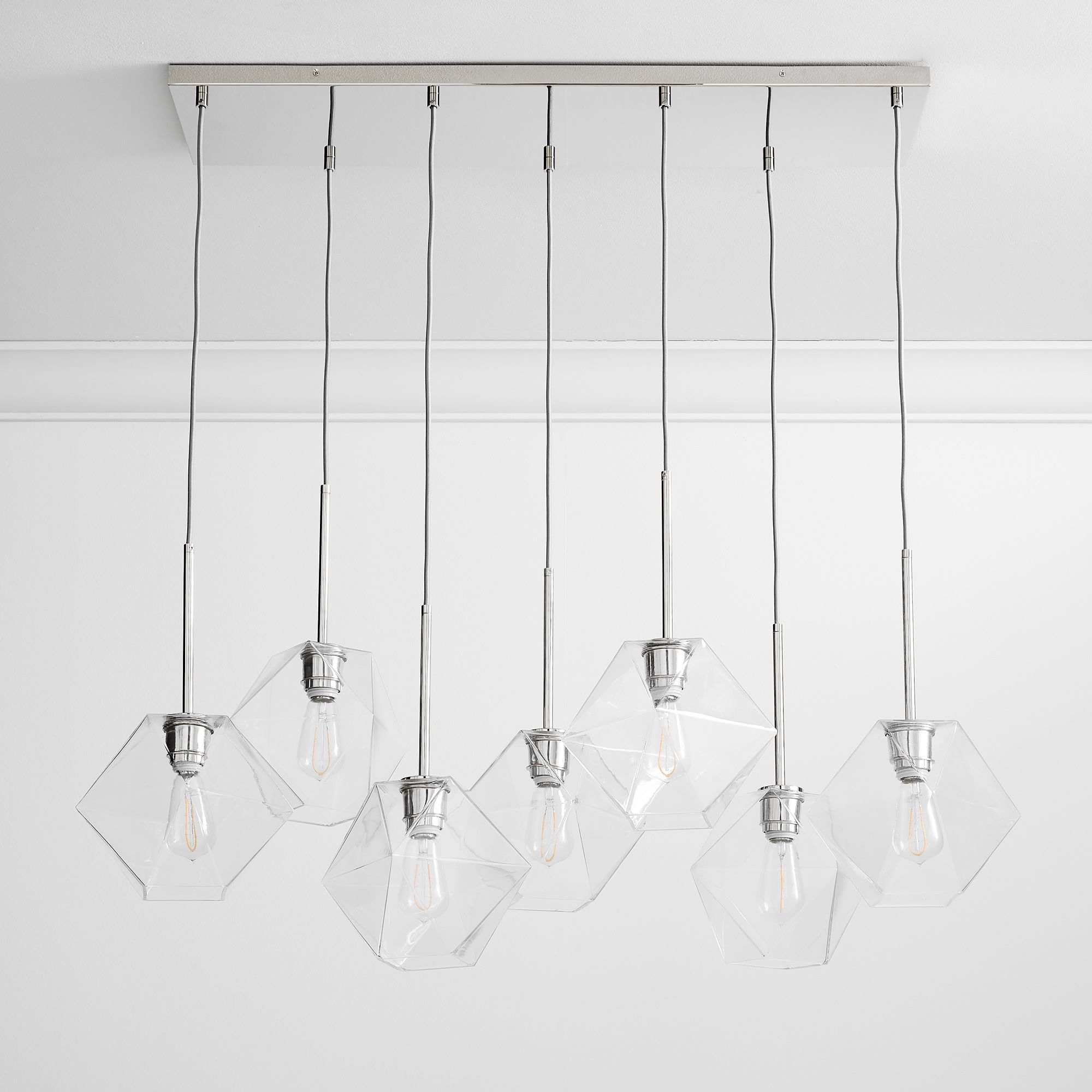 Talvior Luminous Geometric 7-Light Faceted Glass Chandelier