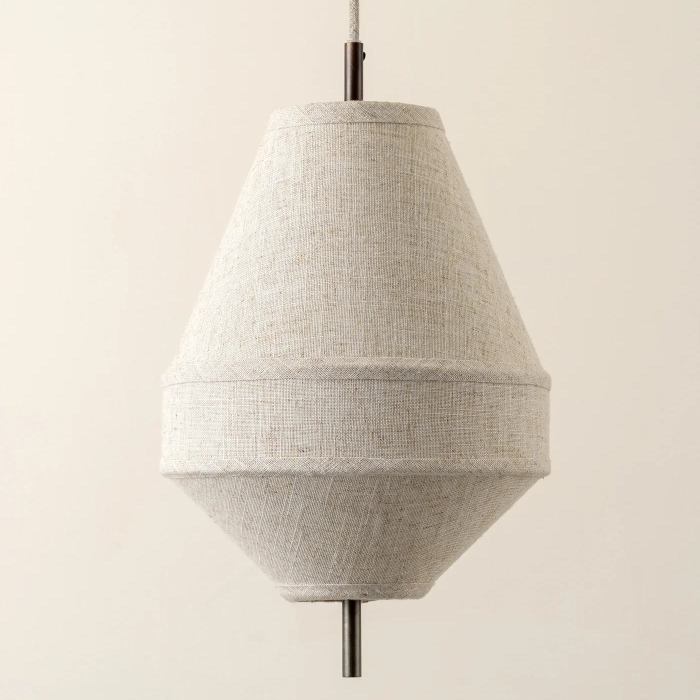 Zalen Layered Linen Pendant – Bronze Ceiling Light for Living & Dining