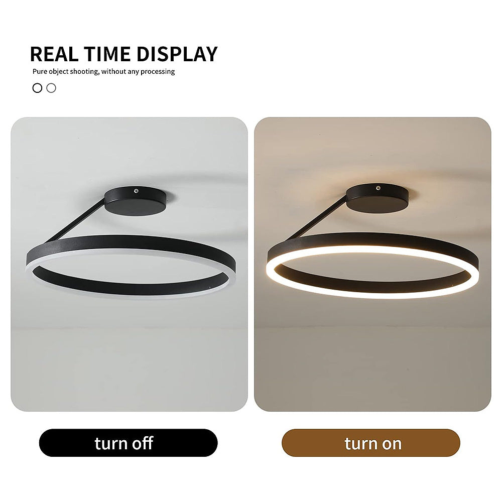 Metal Circle Ceiling Light - Minimalist LED Lamp for Living Room