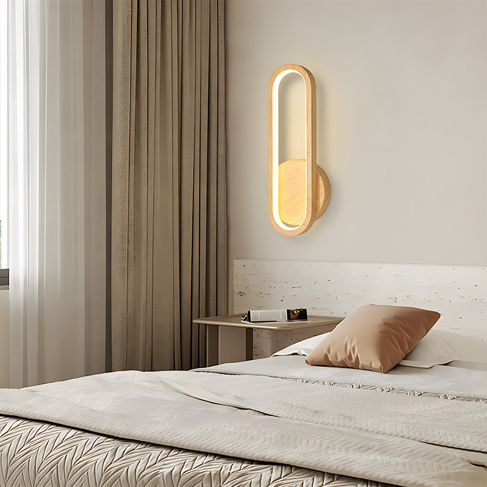 Retro Wood LED Wall Light - Rustic Living Room Fixture