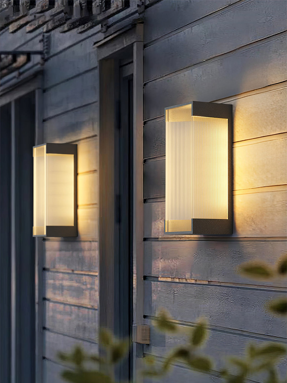 Rechteckige Außenwandleuchte - Moderne schwarze Lampe für Veranda &amp; Garten