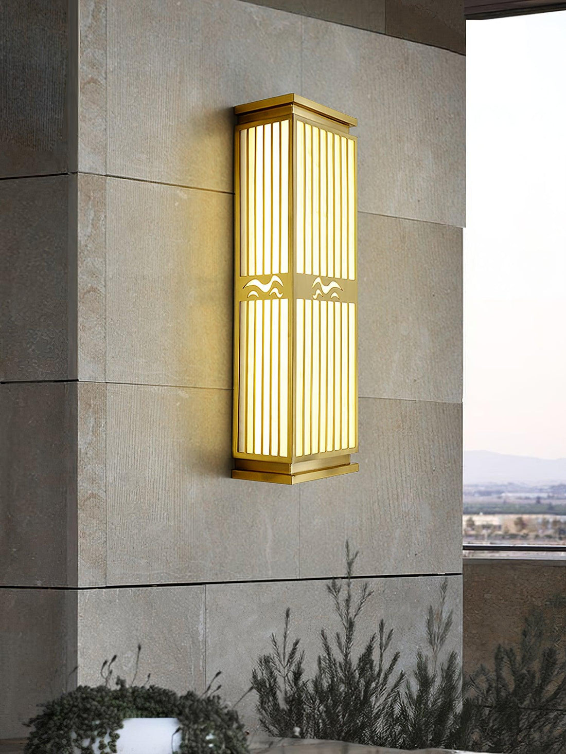 Metal Outdoor Wall Light - Square Acrylic Lamp for Yard